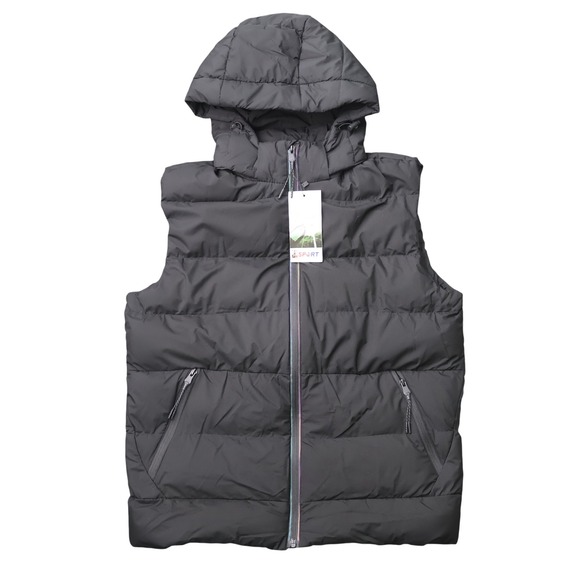 Jackets & Blazers - Unbranded Puffer Vest Women XL Black New Hooded Quilted Sleeveless Jacket Sport